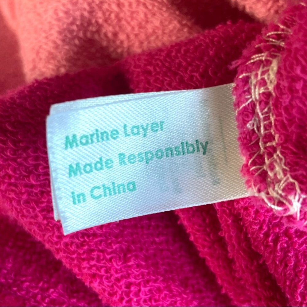 Marine Layer Ombre Palm Crewneck Sweatshirt in Cream and Pink - Picture 4 of 8